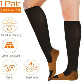 Unisex Copper Compression Socks Women Man Durable Hose Graduated Support Socks for Running Nursing Shin Splints Edema Swelling Recovery