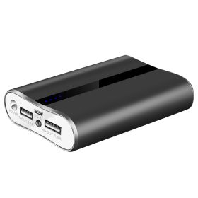 1Pc 12000mAh Portable Charger With Dual USB 3.1A Output Power Bank Ultra-Compact External Battery Pack Fast Charging (Option: 1Pc Black)