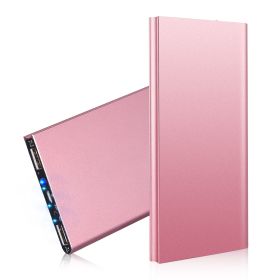 20K mAh Ultra-thin Power Bank: Dual USB, Phone Charger (Color: Rose Gold, size: One size)